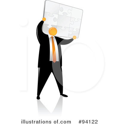 Royalty-Free (RF) Orange Faceless Businessman Clipart Illustration by Qiun - Stock Sample #94122