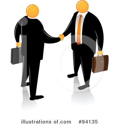 Royalty-Free (RF) Orange Faceless Businessman Clipart Illustration by Qiun - Stock Sample #94135