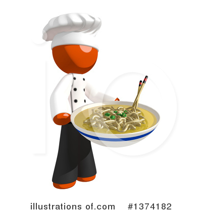 Orange Man Chef Clipart #1374182 by Leo Blanchette