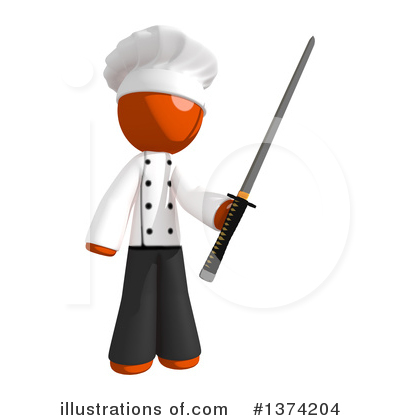 Royalty-Free (RF) Orange Man Chef Clipart Illustration by Leo Blanchette - Stock Sample #1374204