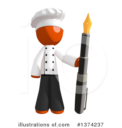 Royalty-Free (RF) Orange Man Chef Clipart Illustration by Leo Blanchette - Stock Sample #1374237