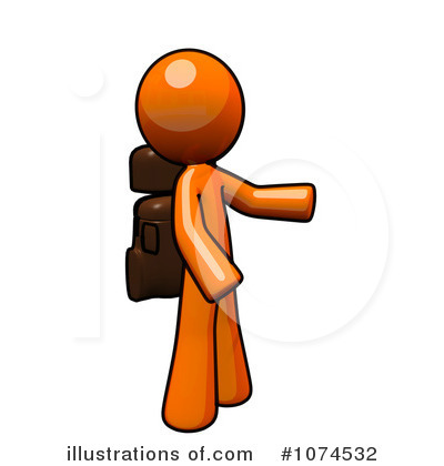 Royalty-Free (RF) Orange Man Clipart Illustration by Leo Blanchette - Stock Sample #1074532