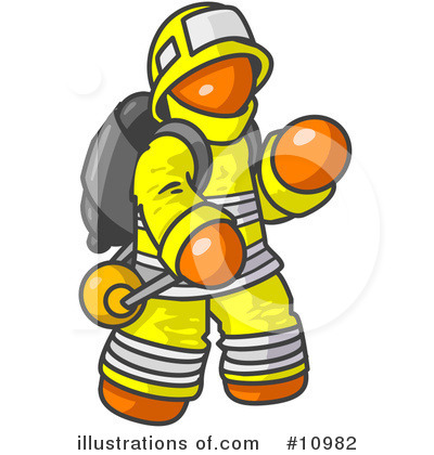 Firefighter Clipart #10982 by Leo Blanchette