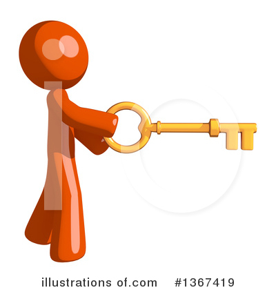 Royalty-Free (RF) Orange Man Clipart Illustration by Leo Blanchette - Stock Sample #1367419