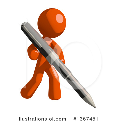 Royalty-Free (RF) Orange Man Clipart Illustration by Leo Blanchette - Stock Sample #1367451