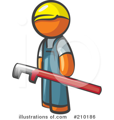 Royalty-Free (RF) Orange Man Clipart Illustration by Leo Blanchette - Stock Sample #210186