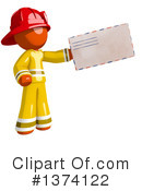 Orange Man Firefighter Clipart #1374122 by Leo Blanchette