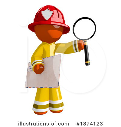 Royalty-Free (RF) Orange Man Firefighter Clipart Illustration by Leo Blanchette - Stock Sample #1374123