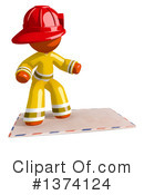 Orange Man Firefighter Clipart #1374124 by Leo Blanchette