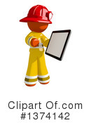 Orange Man Firefighter Clipart #1374142 by Leo Blanchette