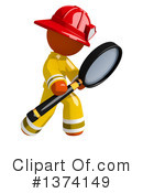 Orange Man Firefighter Clipart #1374149 by Leo Blanchette