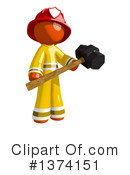 Orange Man Firefighter Clipart #1374151 by Leo Blanchette
