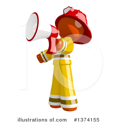 Royalty-Free (RF) Orange Man Firefighter Clipart Illustration by Leo Blanchette - Stock Sample #1374155
