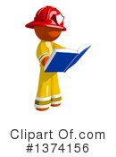 Orange Man Firefighter Clipart #1374156 by Leo Blanchette