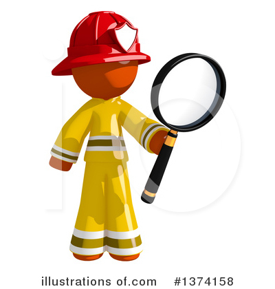 Royalty-Free (RF) Orange Man Firefighter Clipart Illustration by Leo Blanchette - Stock Sample #1374158