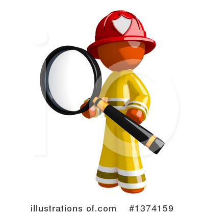 Royalty-Free (RF) Orange Man Firefighter Clipart Illustration by Leo Blanchette - Stock Sample #1374159