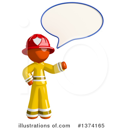 Royalty-Free (RF) Orange Man Firefighter Clipart Illustration by Leo Blanchette - Stock Sample #1374165