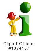 Orange Man Firefighter Clipart #1374167 by Leo Blanchette