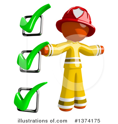 Orange Man Firefighter Clipart #1374175 by Leo Blanchette