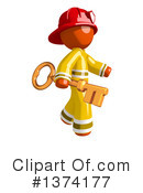 Orange Man Firefighter Clipart #1374177 by Leo Blanchette