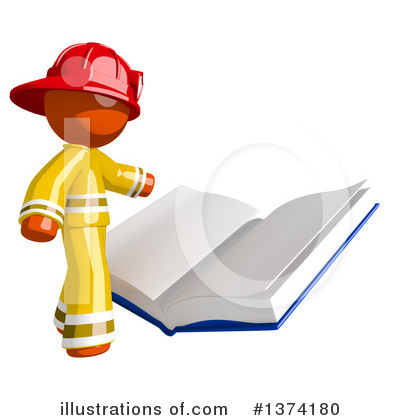 Royalty-Free (RF) Orange Man Firefighter Clipart Illustration by Leo Blanchette - Stock Sample #1374180