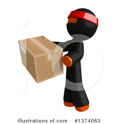 Royalty-Free (RF) Orange Man Ninja Clipart Illustration by Leo Blanchette - Stock Sample #1374063