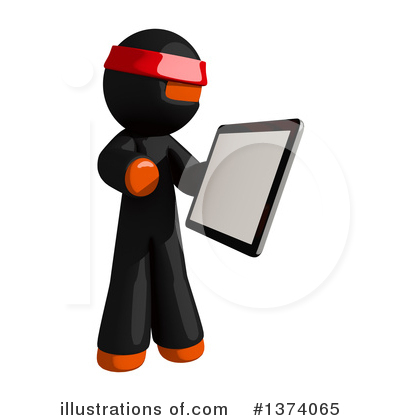 Royalty-Free (RF) Orange Man Ninja Clipart Illustration by Leo Blanchette - Stock Sample #1374065