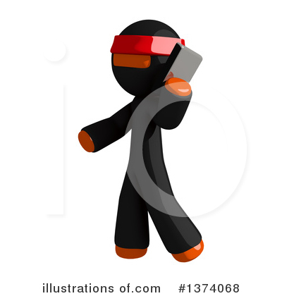 Royalty-Free (RF) Orange Man Ninja Clipart Illustration by Leo Blanchette - Stock Sample #1374068