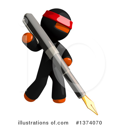 Royalty-Free (RF) Orange Man Ninja Clipart Illustration by Leo Blanchette - Stock Sample #1374070