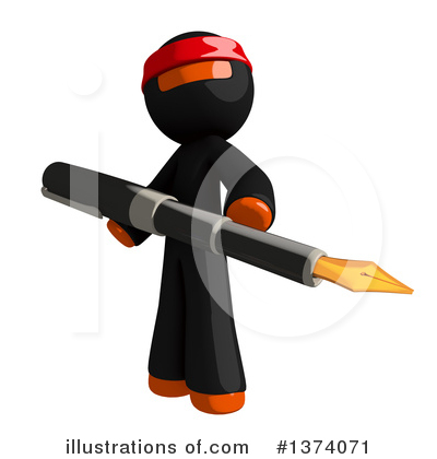 Royalty-Free (RF) Orange Man Ninja Clipart Illustration by Leo Blanchette - Stock Sample #1374071
