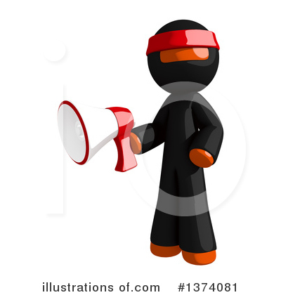 Royalty-Free (RF) Orange Man Ninja Clipart Illustration by Leo Blanchette - Stock Sample #1374081