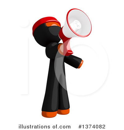 Royalty-Free (RF) Orange Man Ninja Clipart Illustration by Leo Blanchette - Stock Sample #1374082