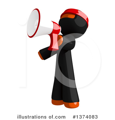 Royalty-Free (RF) Orange Man Ninja Clipart Illustration by Leo Blanchette - Stock Sample #1374083