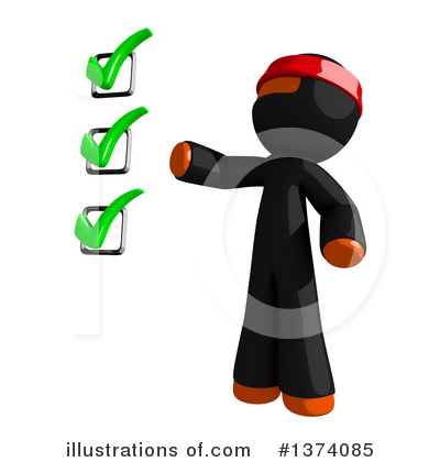 Royalty-Free (RF) Orange Man Ninja Clipart Illustration by Leo Blanchette - Stock Sample #1374085