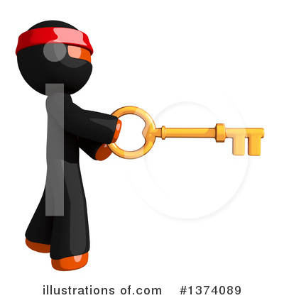 Royalty-Free (RF) Orange Man Ninja Clipart Illustration by Leo Blanchette - Stock Sample #1374089