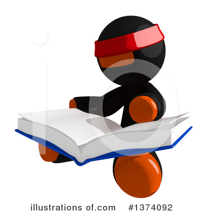 Royalty-Free (RF) Orange Man Ninja Clipart Illustration by Leo Blanchette - Stock Sample #1374092