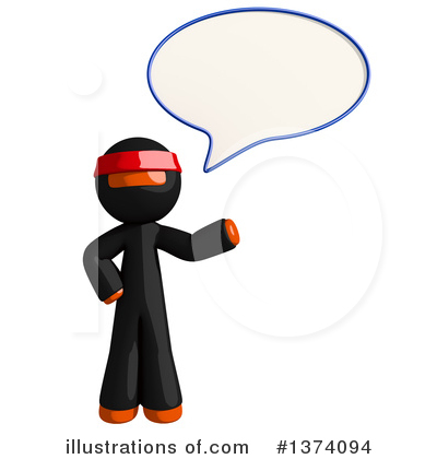 Orange Man Ninja Clipart #1374094 by Leo Blanchette