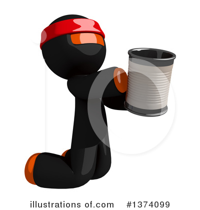 Royalty-Free (RF) Orange Man Ninja Clipart Illustration by Leo Blanchette - Stock Sample #1374099