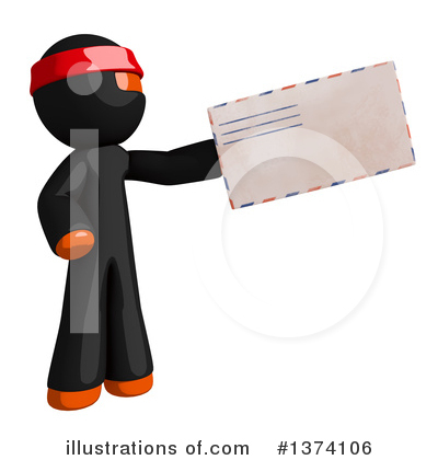 Royalty-Free (RF) Orange Man Ninja Clipart Illustration by Leo Blanchette - Stock Sample #1374106