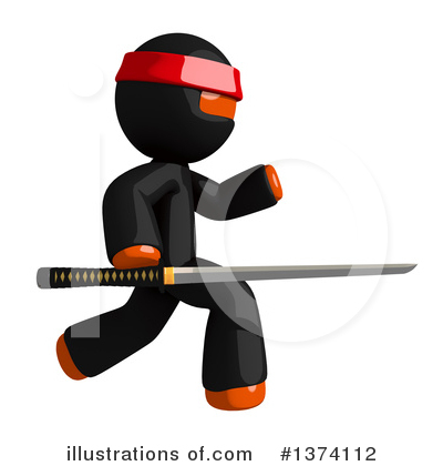 Orange Man Ninja Clipart #1374112 by Leo Blanchette
