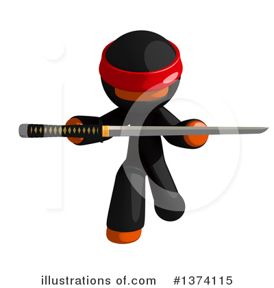 Orange Man Ninja Clipart #1374115 by Leo Blanchette