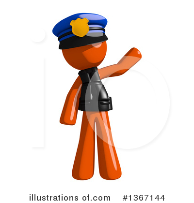 Royalty-Free (RF) Orange Police Officer Clipart Illustration by Leo Blanchette - Stock Sample #1367144
