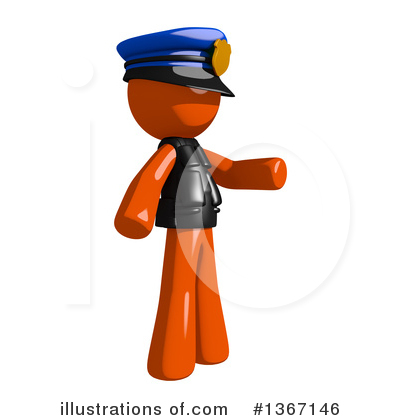 Royalty-Free (RF) Orange Police Officer Clipart Illustration by Leo Blanchette - Stock Sample #1367146