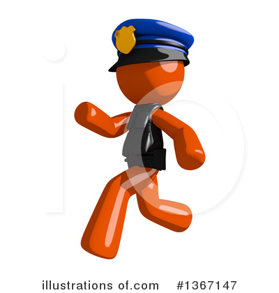 Royalty-Free (RF) Orange Police Officer Clipart Illustration by Leo Blanchette - Stock Sample #1367147