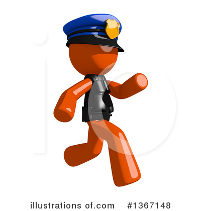Royalty-Free (RF) Orange Police Officer Clipart Illustration by Leo Blanchette - Stock Sample #1367148