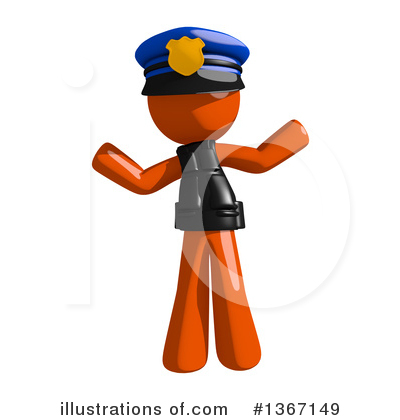Royalty-Free (RF) Orange Police Officer Clipart Illustration by Leo Blanchette - Stock Sample #1367149
