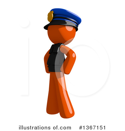 Royalty-Free (RF) Orange Police Officer Clipart Illustration by Leo Blanchette - Stock Sample #1367151