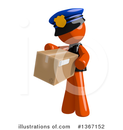 Royalty-Free (RF) Orange Police Officer Clipart Illustration by Leo Blanchette - Stock Sample #1367152