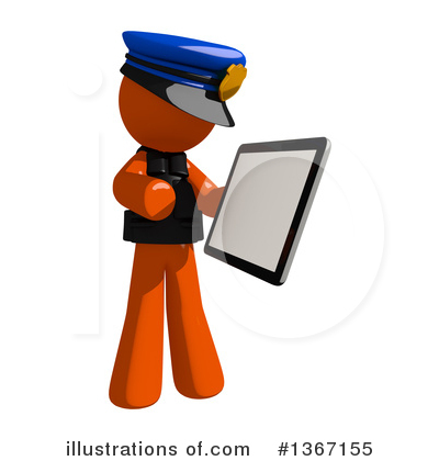 Royalty-Free (RF) Orange Police Officer Clipart Illustration by Leo Blanchette - Stock Sample #1367155