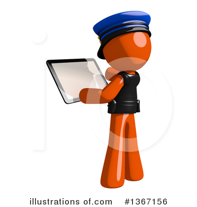 Royalty-Free (RF) Orange Police Officer Clipart Illustration by Leo Blanchette - Stock Sample #1367156